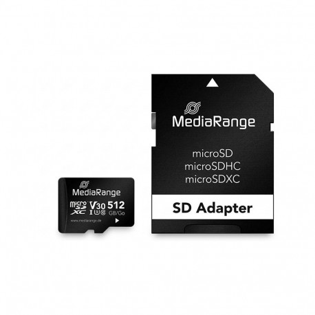 "CARD MediaRange SD MicroSD Card 512GB UHS-1 Cl.10 inkl. Adapter"