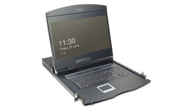 "Digitus 19"" LCD KVM Konsole, 16-Port CAT5, deutsche Tastatur"