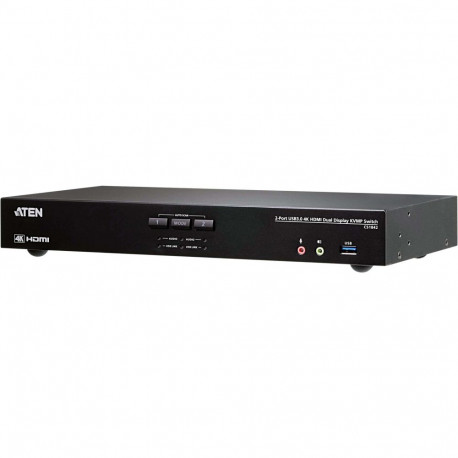 "ATEN CS1842 2-Port True 4K HDMI Dual-View KVM Switch mit Audio & USB 3.0Hub"