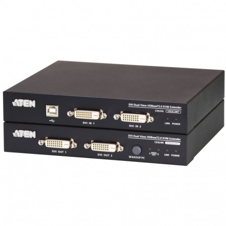 "ATEN CE624 USB 2.0 DVI Dual Anzeige KVM Extender HDBaseT"