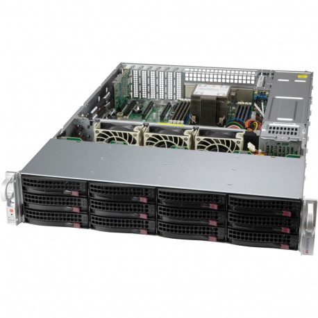 "2HE Supermicro Gehäuse SuperChassis 2U CSE-826BAC12-R802LPB"