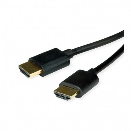 "ROLINE HDMI High Speed Kabel mit Ethernet Slim ST-ST schwarz 1m"