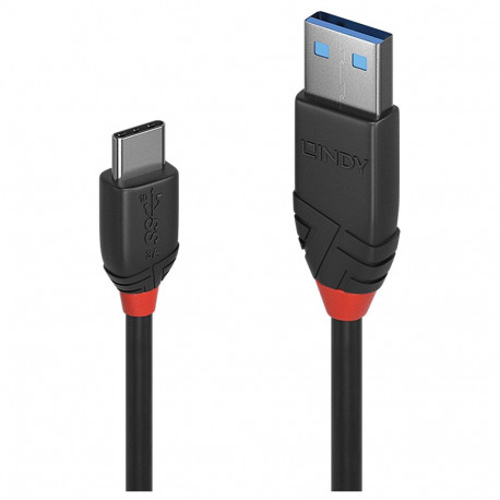 "LINDY USB 3.1 Kabel Typ A/C 3A Black Line M/M 1m"