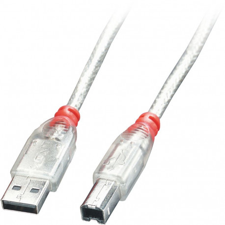"LINDY USB 2.0 Kabel Typ A/B transparent M/M 5m"