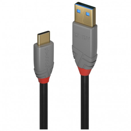 "LINDY USB 3.2 Typ A an C Kabel, 5A PD, Anthra Line 3m"