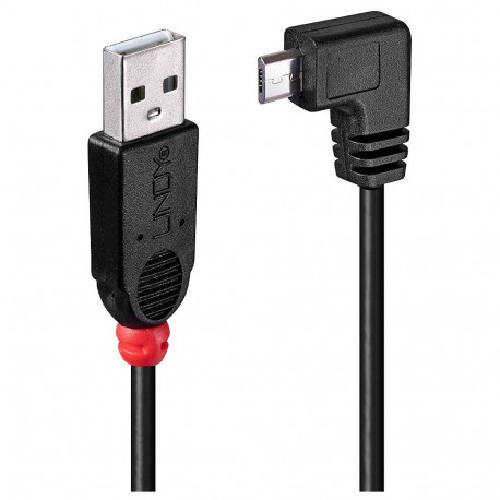 "LINDY USB 2.0 Kabel Typ A/Micro-B 90° gewinkelt M/M 2m"