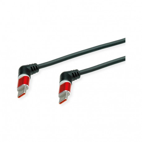 "ROLINE USB 2.0 Kabel Typ-C - Typ-C ST/ST 360 Rotation schwarz / rot 2m"