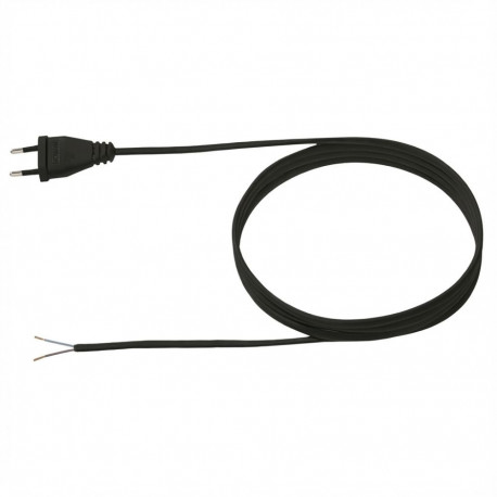 "BACHMANN Zuleitung 2x0.75 2m schwarz H03VVH2-F Eurostecker einzelnverpackt"