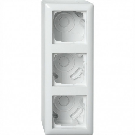 Gira 106303 3-osaline pindpaigalduskorpus ja raam Standard 55 puhasvalge