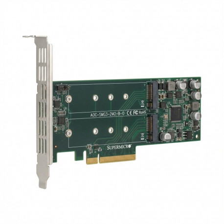 "Supermicro 2x M.2 NVMe Raid AOC-SMG3-2M2-B-O"