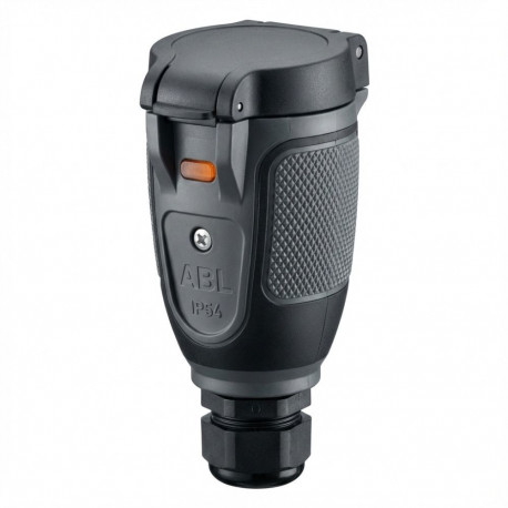 ABL 100000105 professionaalne SCHUKO jätkupesa Elamid-2K must IP54 Typ 1