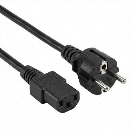 "EFB Netzleitung Netzkabel Schutzkontakt 90Grad auf C13 180Grad 3 Meter Schwarz 3x1.00mm"