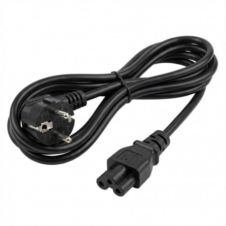 "EFB Netzkabel Schutzkontakt 90°-C5 180°,sw,3.0m,3x1.00mm"