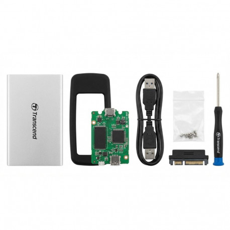 "TRANSCEND StoreJet 25CK3 SSD/HDD 0GB extern 6,4cm 2,5Zoll SATA 6GB/s Upgrade Kit Leergehäuse"