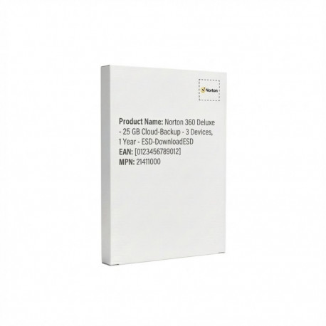"Norton 360 Deluxe - 25 GB Cloud-Backup - 3 Devices, 1 Year - ESD-Download"