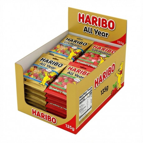 "CANDLE Thekendisplay Haribo All Year 20 x 135g, 5 x Strawberry Happ"