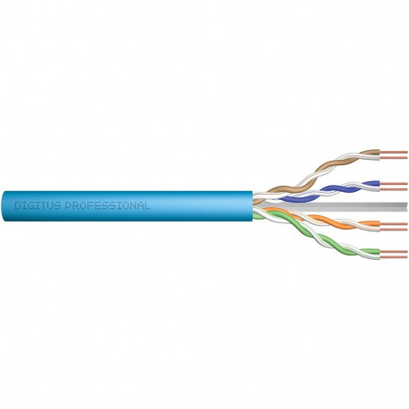 "DIGITUS Instal-kab Cat6a U/UTP tw.Pair 500m lichtblau"
