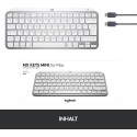 "Logitech MX Keys Mini for Mac - Tastatur - hinterleuchtet - Bluetooth - QWERTZ - Schweiz - Pale Gra