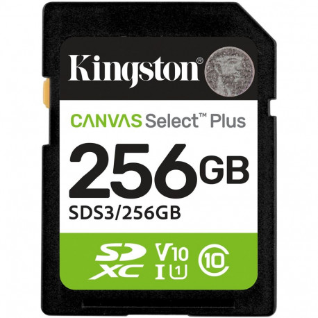 "CARD Kingston 256GB sdxc Canvas Select Plus Gen3 150MB/s C10 UHS-I U1 V10"