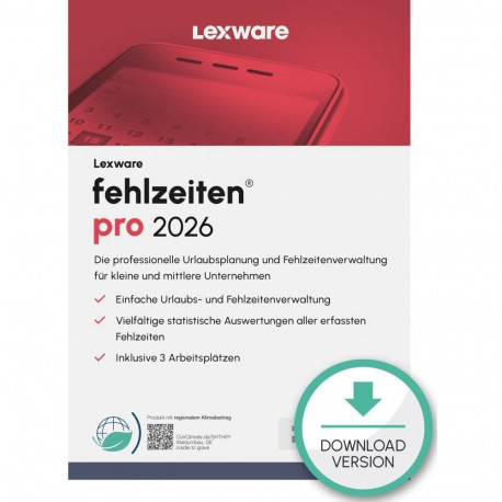 "Lexware Fehlzeiten Pro 2026 - 1 Device, ABO - ESD-DownloadESD"