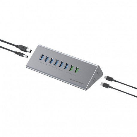 "CONCEPTRONIC10-Port Hub USB-A3.0/-C Adap.->6xA3.0+m.Netz. gr"