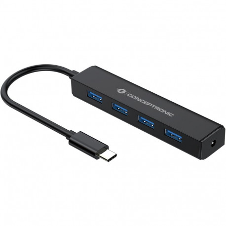 "CONCEPTRONIC 4-Port Hub USB-C3.2Gen1->4xA3.0 o.Netz. sw"
