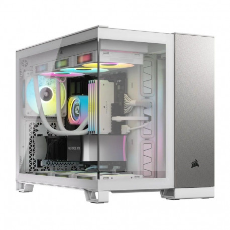 "CORSAIR mATX 2500X (Tempered Glass) White/Satin Grey"