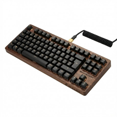 Skiller SGK50 S3 puidust PBT (puit/must, ES-Layout, Gateron G Pro 3.0 Yellow)