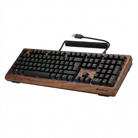 SKILLER SGK50 S2 puidust PBT (puit/must, ES-paigutus, Gateron G Pro 3.0 Yellow)