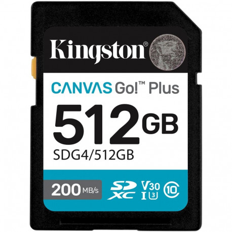 "CARD Kingston 512GB XC Canvas Go Plus Gen4 200MB/s C10 UHS-I U3 V30"
