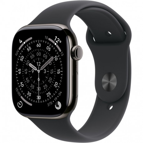 "Apple Watch S11 Titan Schiefer Cellular 42mm (Sportarmband schwarz) M/L"