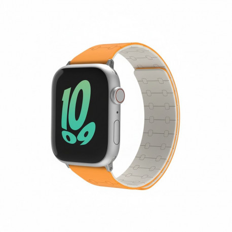 "Premium Pro Armband für Apple Watch, Orange/Weiß, 44mm, 45mm, 42mm (Series 1/2/3), 49mm, 46mm, GA-M
