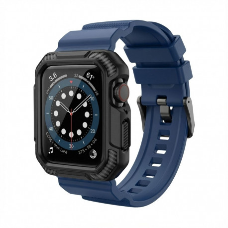 "Premium Pro Armband für Apple Watch, Blau/Schwarz, 40mm, 41mm, 38mm, 42mm (Series 10), GA-MAG-BNDA-