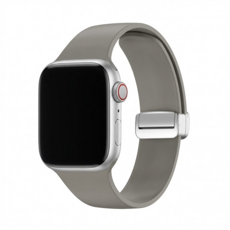 "Premium Plus Armband für Apple Watch, Grau/Schwarz, 40mm, 41mm, 38mm, 42mm (Series 10), GA-MAG-BNDA