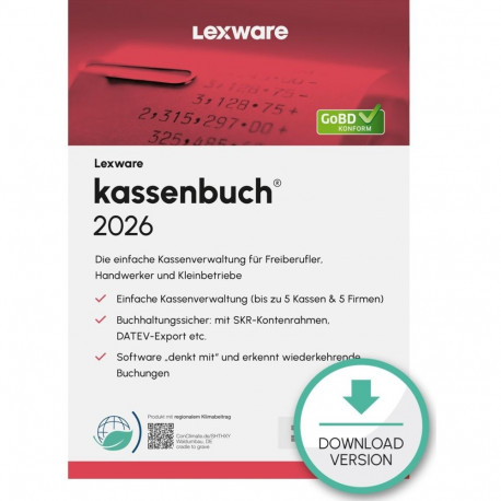 "Lexware Kassenbuch Version 25.00 - 2026 - 1 Device, ABO - ESD-DownloadESD"