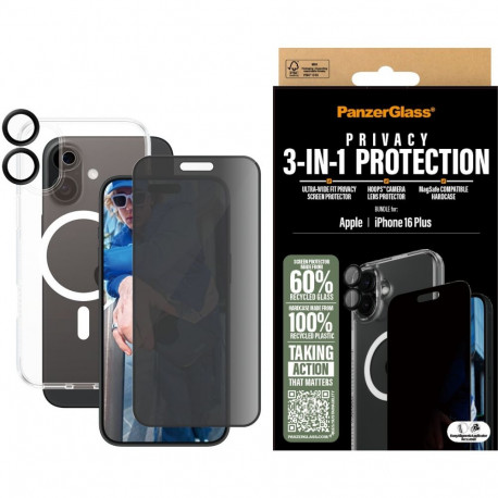 "PanzerGlass 3-in-1 Privacy Protection iPhone 16 Plus"