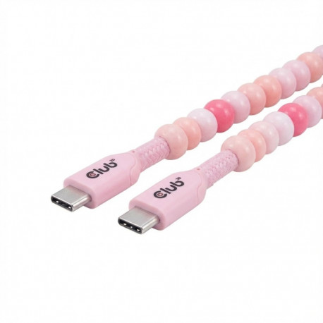 "Club3D Lifestyle USB-C Perlen-Kabel PD60W.480Mbps 2m rosa"