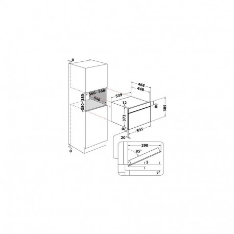 Whirlpool AMW 6440 FB Black Grill microwave Built-in 31 L 1000 W