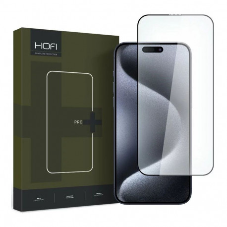 Kaitseklaas Hofi iPhone 15 Pro Pro+, must