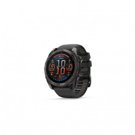 Garmin fēnix 8 AMOLED Sapphire käekell, 51 mm, Süsiniku hall DLC koos musta/kruusakarva halli siliko