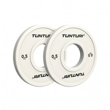 Raskuskettad TUNTURI Platinum Fractional Plates, White, 50mm, 2 x 0,5 kg