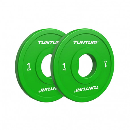 Raskuskettad TUNTURI Platinum Fractional Plates, Green, 50mm, 2 x 1 kg
