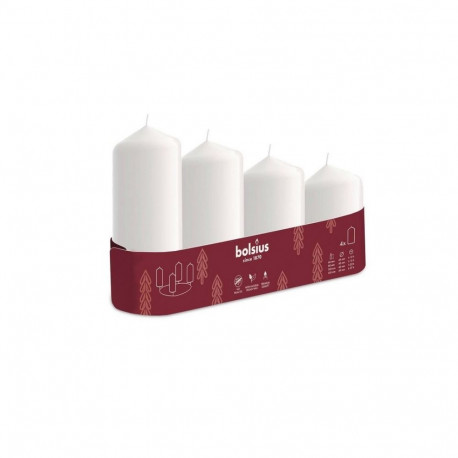 Bolsius Advent Christmas Candles 4pcs 60x48mm White