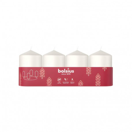 Bolsius Cylinder Candles 4pcs 60x40mm White