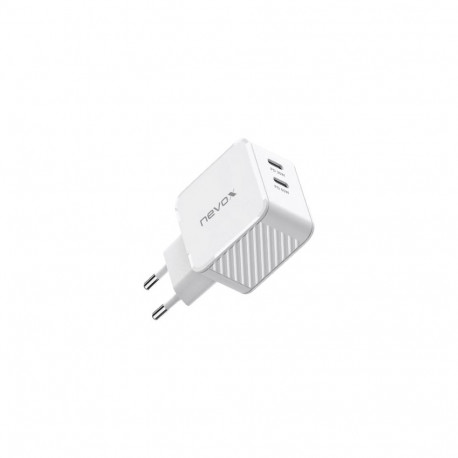 Nevox laadija 65W Dual USB-C PD GaN, valge