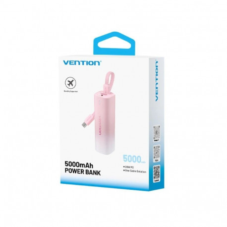 Powerbank Vention 20W USB-C Lightning 5000mAh roosa