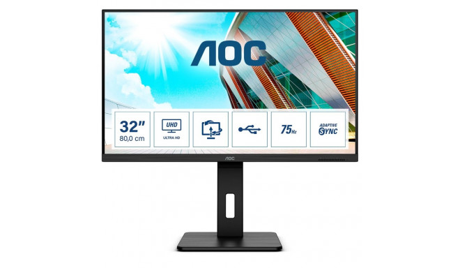 AOC P2 U32P2 arvutimonitor 80 cm (31,5") 3840 x 2160 pikslit 4K Ultra HD LED must