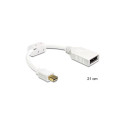 Delock adapterkaabel mini DP isane - DP emane, valge