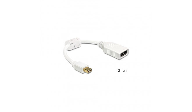 Delock adapterkaabel mini DP isane - DP emane, valge