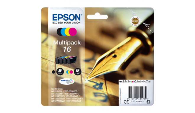 "Epson Tinte 16 C13T16264012 4er Multipack (BKMCY) bis zu 165 Seiten"